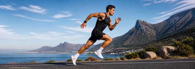 Man in a running position
