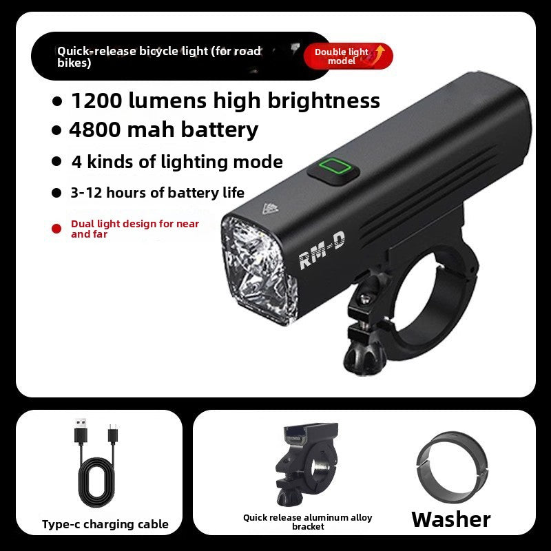 Dual Beam Bicycle Headlight with Remote