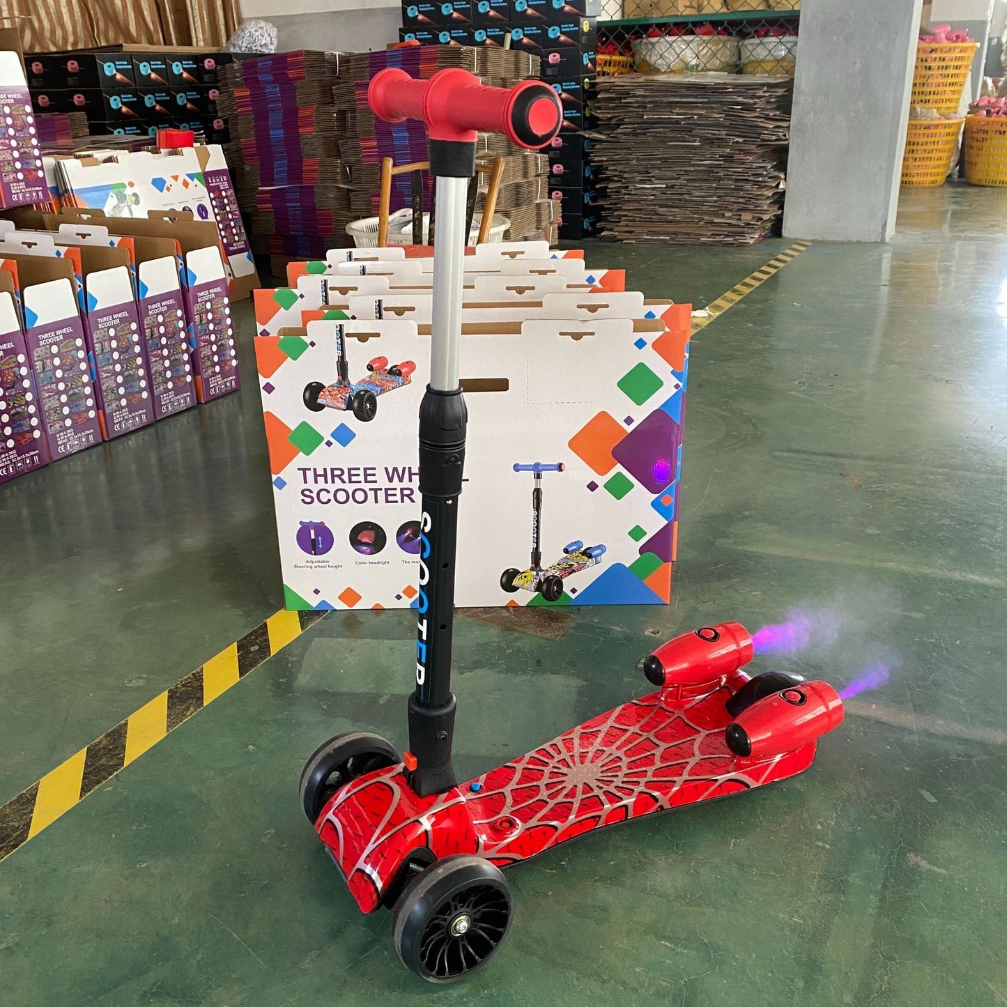 Foldable Kids Electric Scooter with LED Lights
