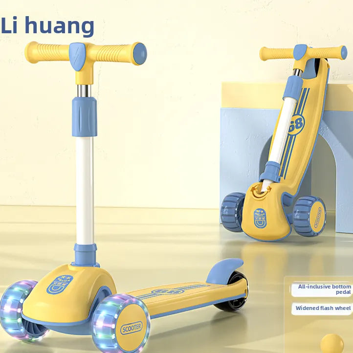 Adjustable Foldable Kids Scooter with LED Wheels