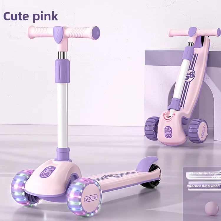 Adjustable Foldable Kids Scooter with LED Wheels