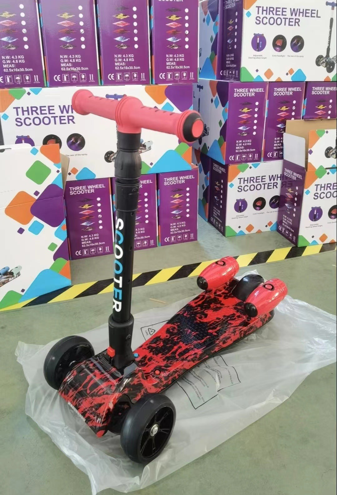 Foldable Kids Electric Scooter with LED Lights