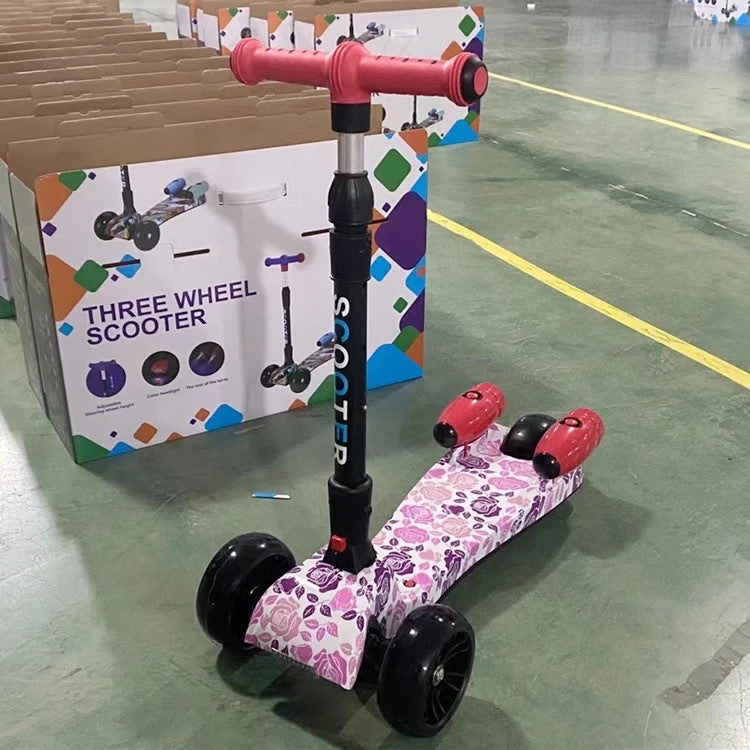 Foldable Kids Electric Scooter with LED Lights