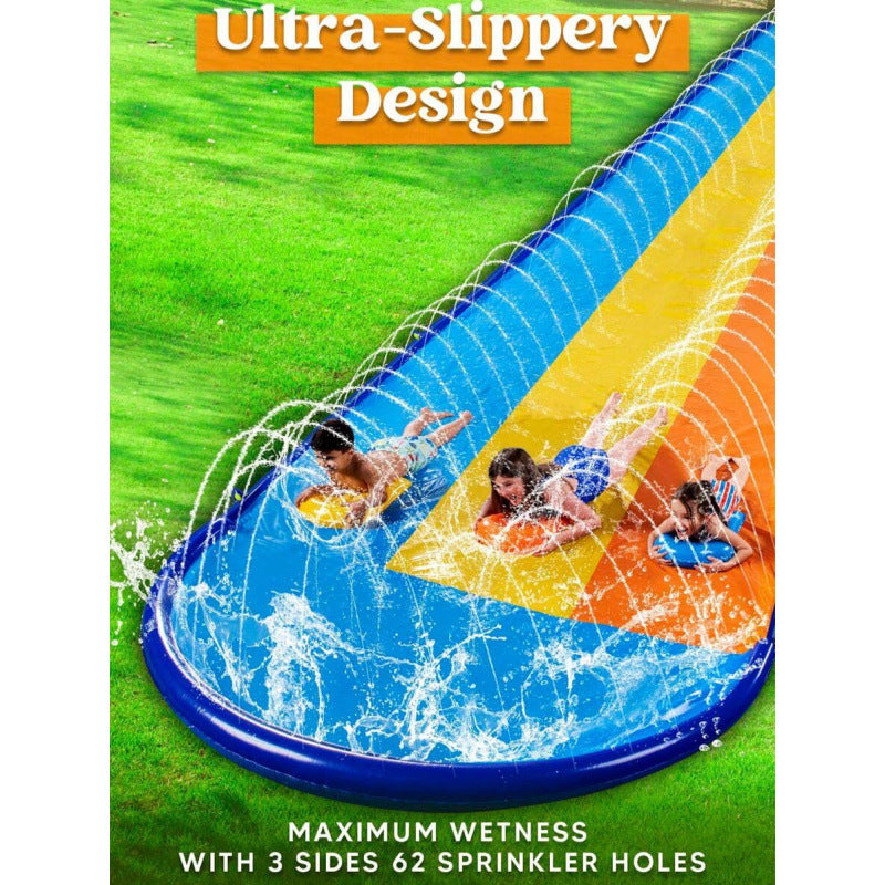 Triple Lane Inflatable Water Slide with Body Boards