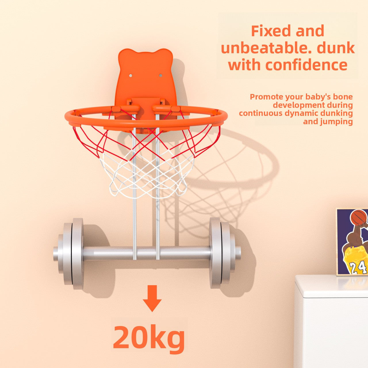 Foldable No-Drill Basketball Hoop