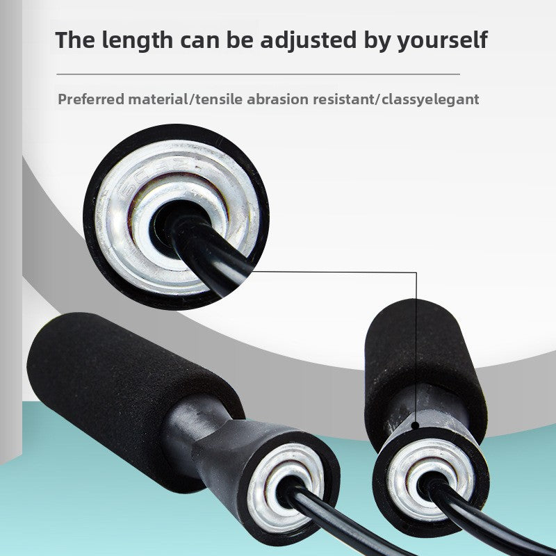 Adjustable Bearing Jump Rope with Sweat-Absorbing Handles