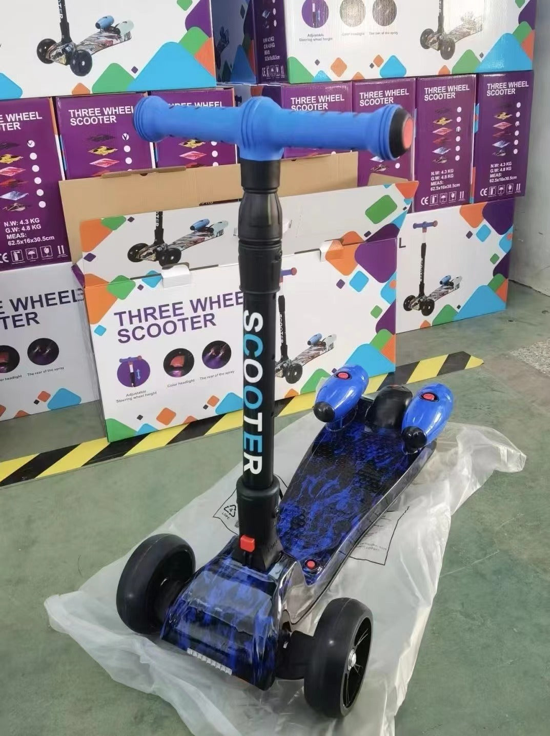 Foldable Kids Electric Scooter with LED Lights