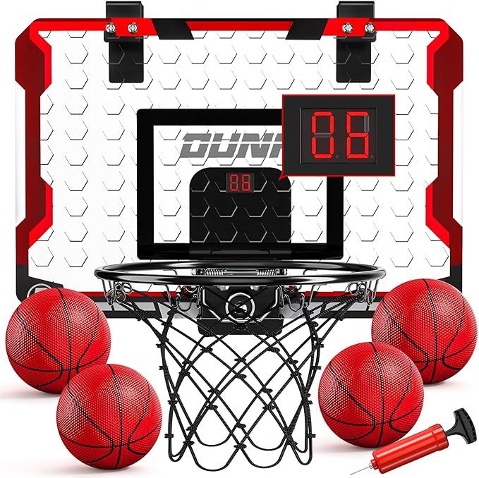 Kids Basketball Hoop Set with Electronic Scorekeeper