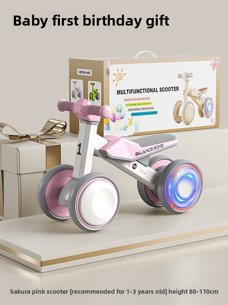 Toddler Balance Bike with Light-Up Wheels