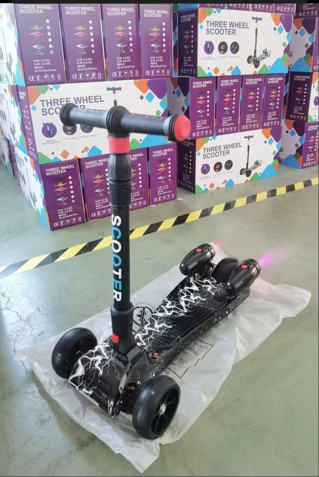 Foldable Kids Electric Scooter with LED Lights