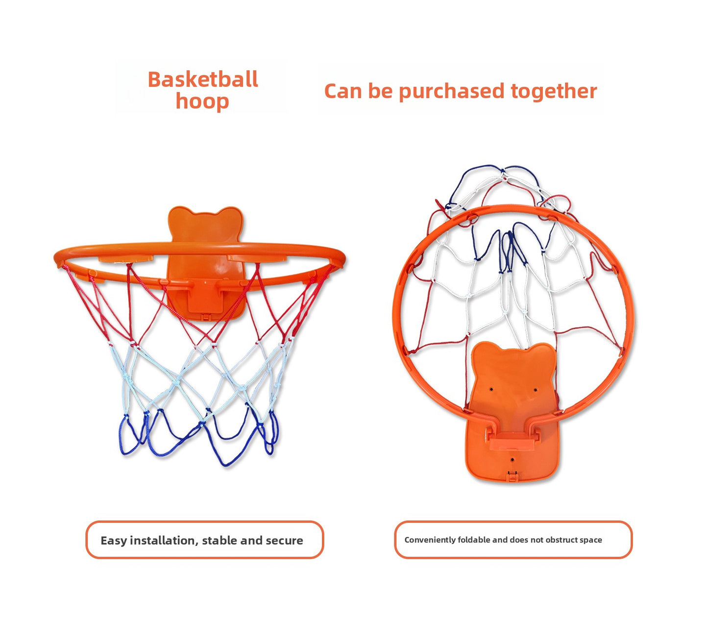 Foldable No-Drill Basketball Hoop