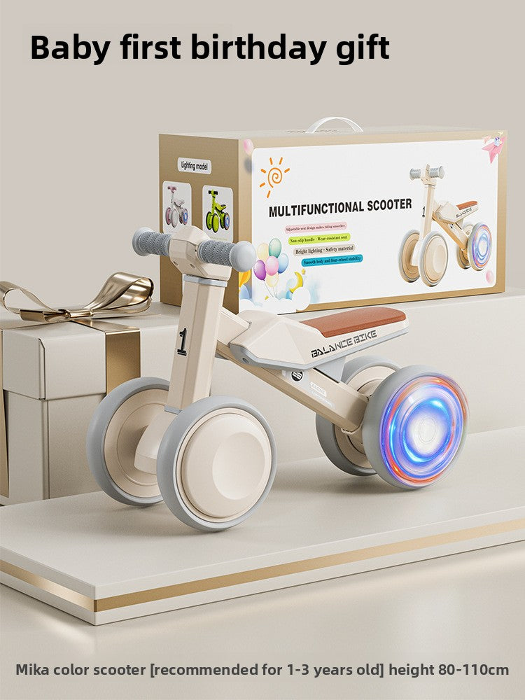 Toddler Balance Bike with Light-Up Wheels