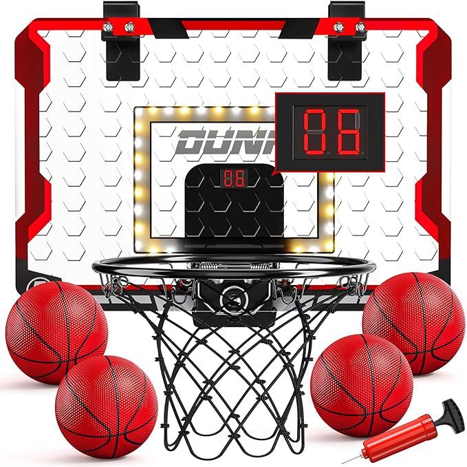 Kids Basketball Hoop Set with Electronic Scorekeeper
