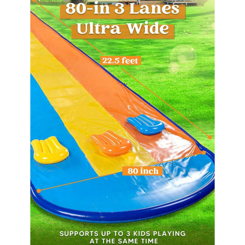 Triple Lane Inflatable Water Slide with Body Boards