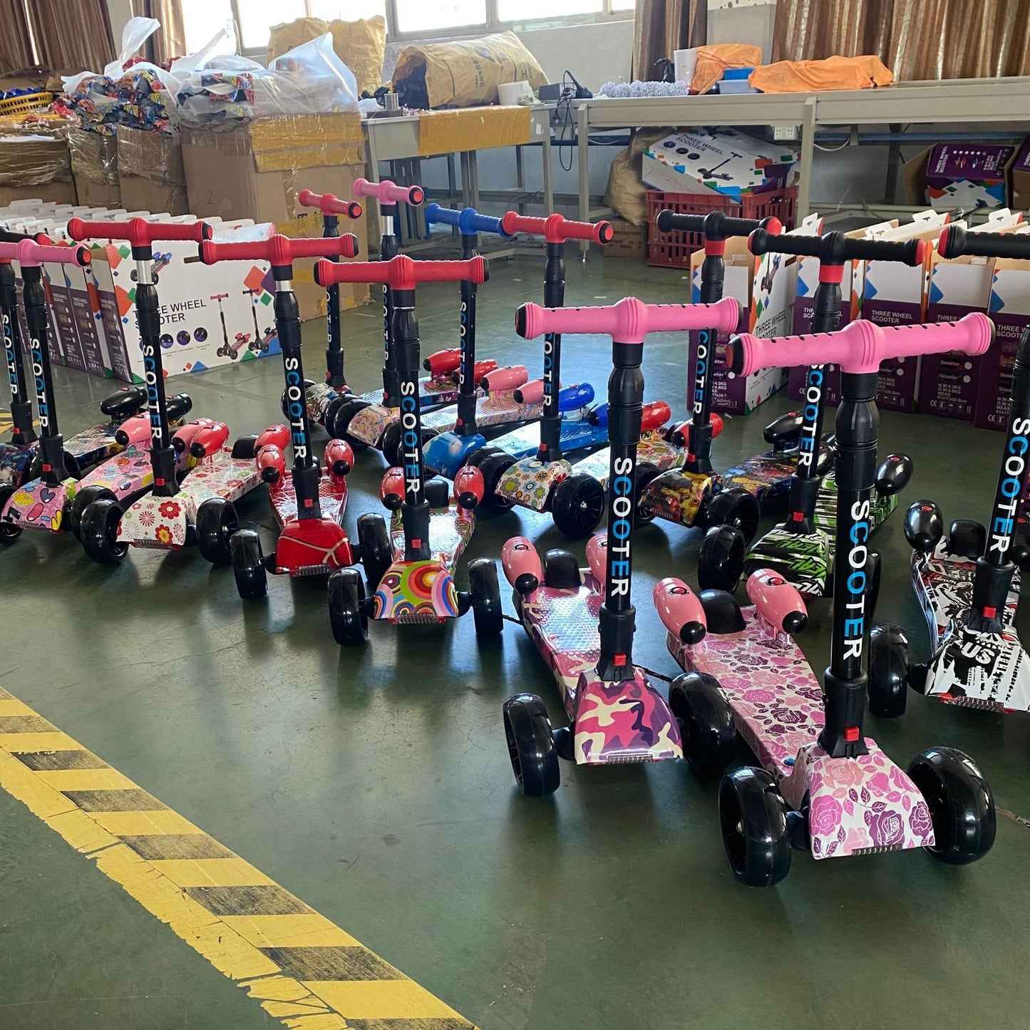 Foldable Kids Electric Scooter with LED Lights