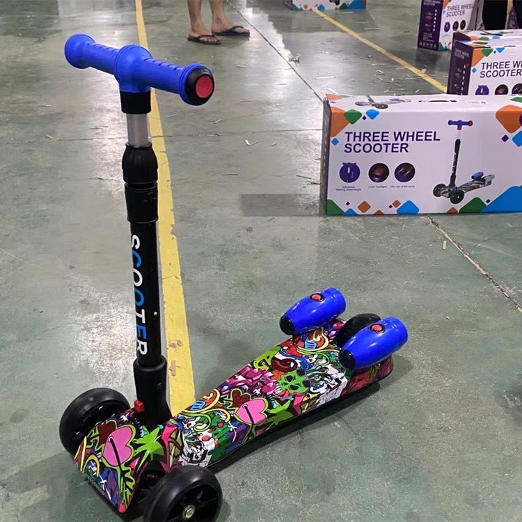 Foldable Kids Electric Scooter with LED Lights