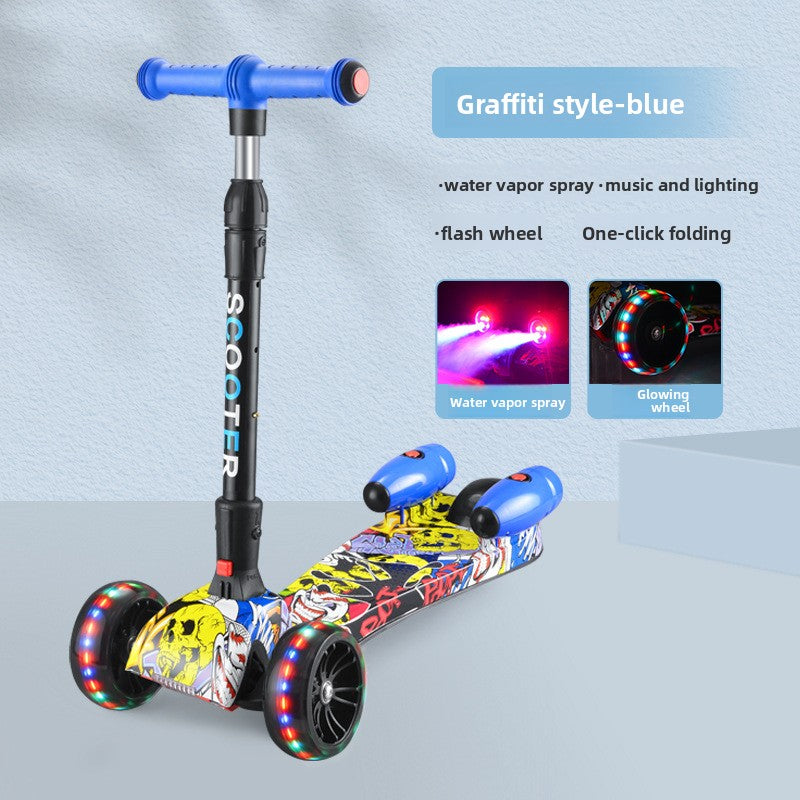 Foldable Kids Electric Scooter with LED Lights