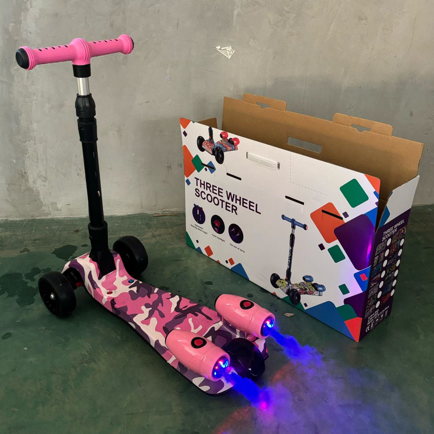 Foldable Kids Electric Scooter with LED Lights