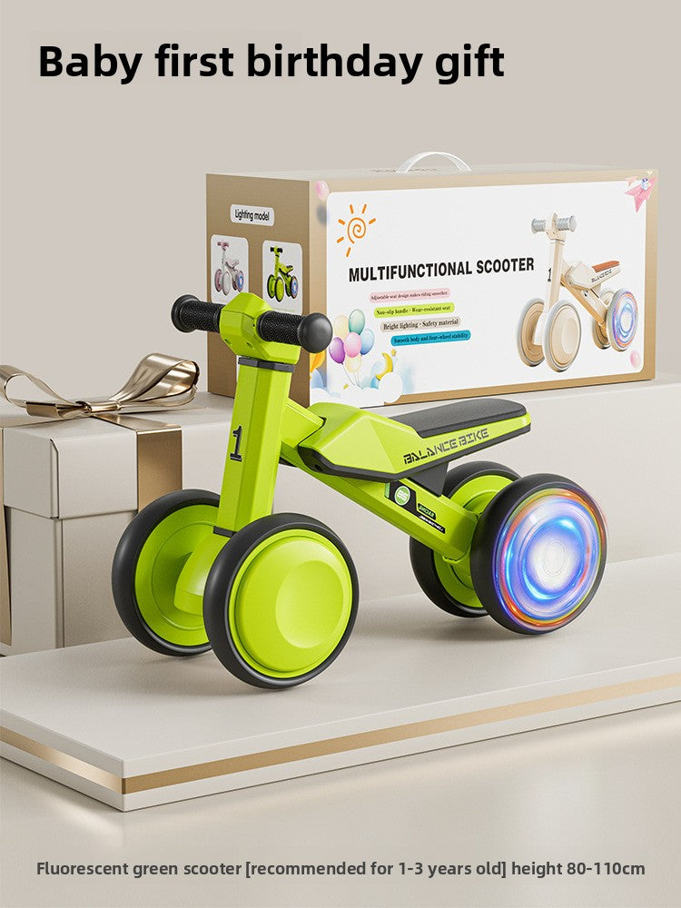 Toddler Balance Bike with Light-Up Wheels